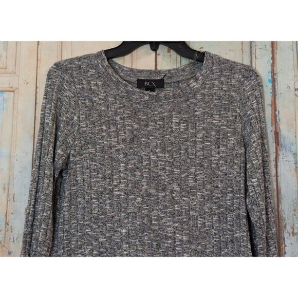 BCX Womens Size Small Gray Heather Long Sleeve Round Neck Pullover Blouse Top - Picture 3 of 10